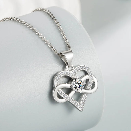 Luxury Infinity Love Heart Zircon Pendant Necklace โ Romantic Gift for Her (2025 New)