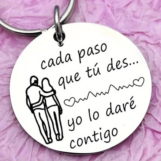 Stainless Steel Keychain โ Romantic Spanish Gift for Him/Her