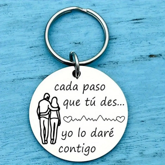 Stainless Steel Keychain โ Romantic Spanish Gift for Him/Her
