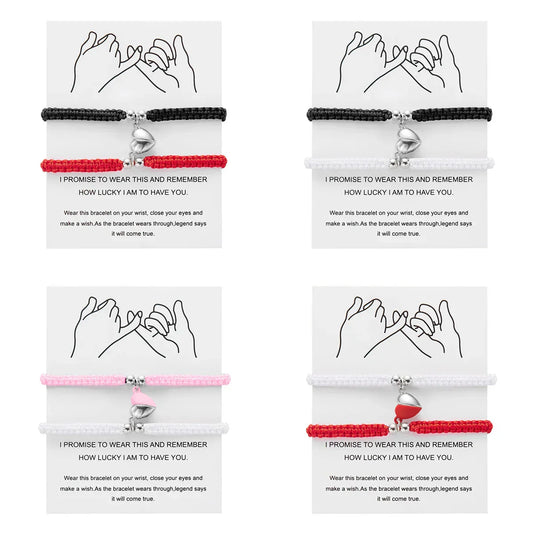 Romantic Heart Magnetic Attract Couple Bracelet Set